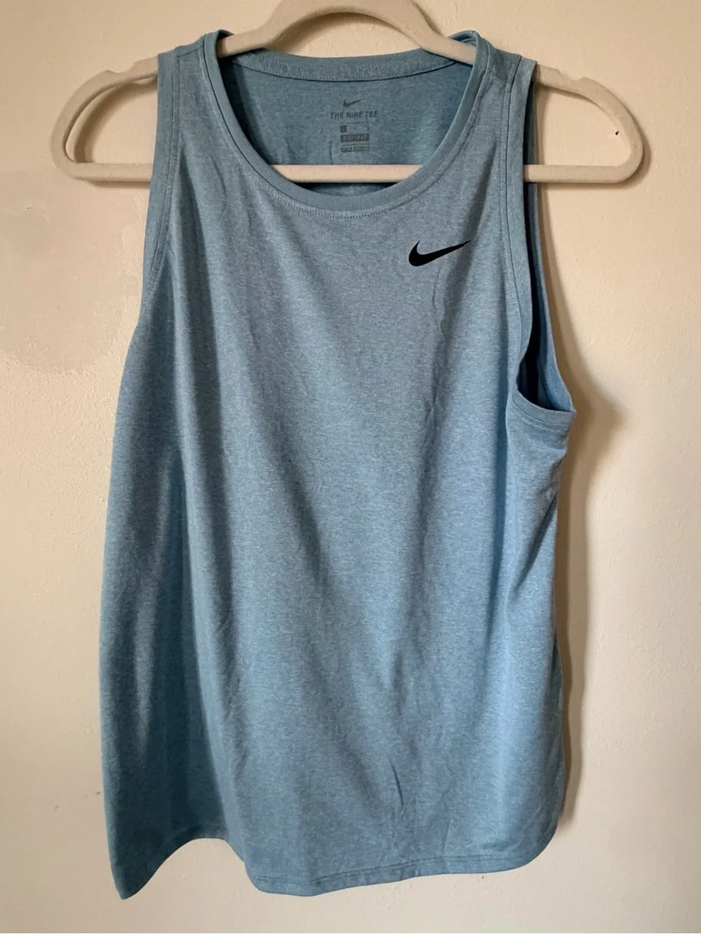 Nike Women’s Light Blue Athletic Tank Top with Black Swoosh